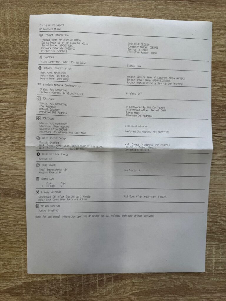 Лазерный принтер HP LaserJet M111w (7MD68A)